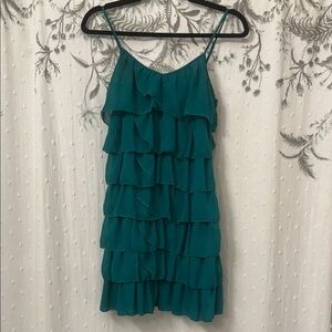 H&M Teal Layered Mini Dress